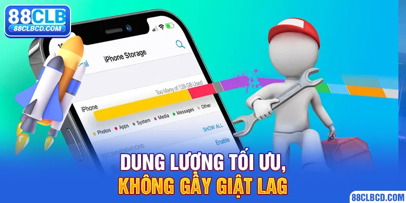 Dung lượng tối ưu, không gây giật lag